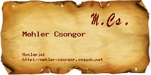 Mehler Csongor névjegykártya